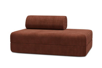 Canapé 2 places convertible et modulable, mousse écologique et assise ferme - Velours côtelé XL Terracotta