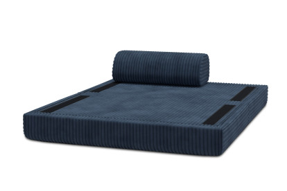 Canapé 2 places convertible et modulable, mousse écologique et assise ferme - Velours côtelé XL Bleu