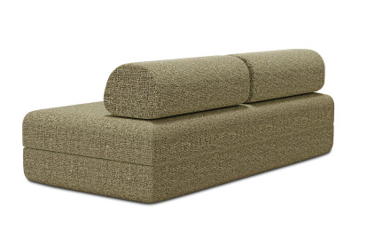 Canapé 3 places convertible et modulable, mousse écologique et assise ferme  - Tissu tweed Vert