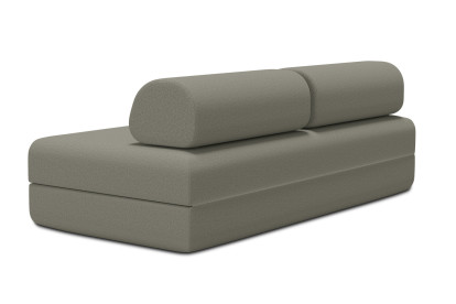 Canapé 3 places convertible et modulable, mousse écologique et assise ferme  - Tissu lisse Taupe