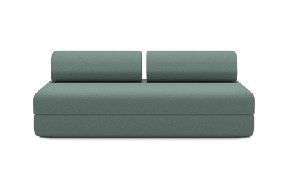 Canapé 3 places convertible et modulable, mousse écologique et assise ferme  - Tissu lisse Vert