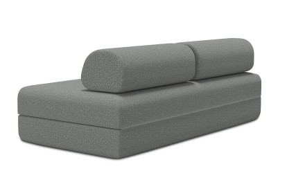 Canapé 3 places convertible et modulable, mousse écologique et assise ferme  - Tissu lisse Gris