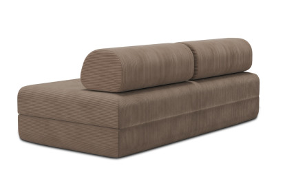 Canapé 3 places convertible et modulable, mousse écologique et assise ferme  - Velours côtelé Taupe