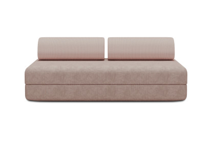 Canapé 3 places convertible et modulable, mousse écologique et assise ferme  - Velours côtelé Rose pâle