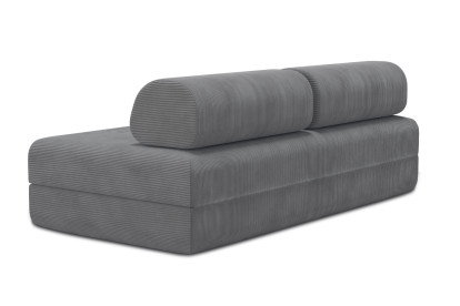 Canapé 3 places convertible et modulable, mousse écologique et assise ferme  - Velours côtelé Gris