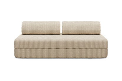 Canapé 3 places convertible et modulable, mousse écologique et assise ferme  - Velours côtelé XL Beige