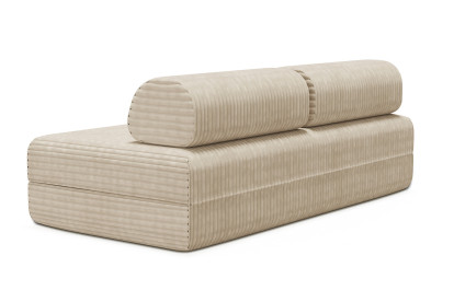 Canapé 3 places convertible et modulable, mousse écologique et assise ferme  - Velours côtelé XL Beige