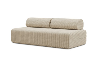 Canapé 3 places non convertible et modulable - Velours côtelé XL Beige