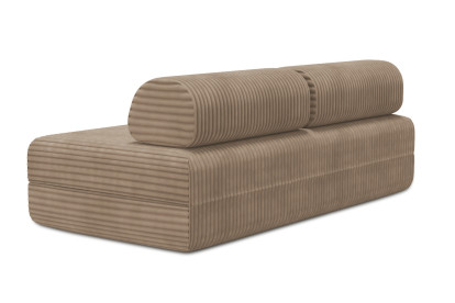 Canapé 3 places convertible et modulable, mousse écologique et assise ferme  - Velours côtelé XL Marron