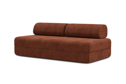 Canapé 3 places convertible et modulable, mousse écologique et assise ferme  - Velours côtelé XL Vert