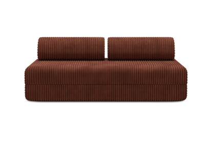 Canapé 3 places convertible et modulable, mousse écologique et assise ferme  - Velours côtelé XL Terracotta