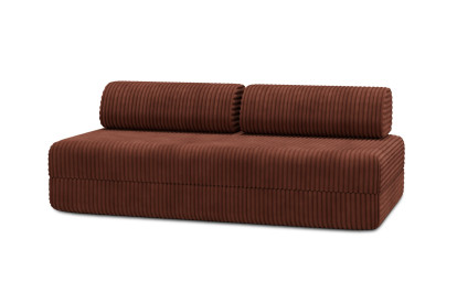 Canapé 3 places convertible et modulable, mousse écologique et assise ferme  - Velours côtelé XL Terracotta