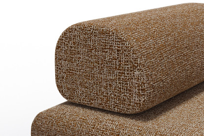 Méridienne convertible et modulable, mousse écologique et assise ferme  - Tissu tweed Marron