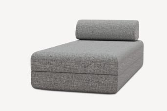 Méridienne convertible et modulable, mousse écologique et assise ferme  - Tissu tweed Gris