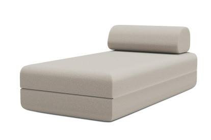 Méridienne convertible et modulable, mousse écologique et assise ferme  - Tissu lisse Beige