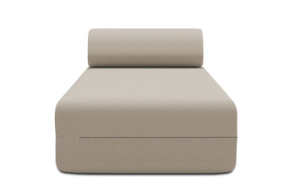 Méridienne non convertible et modulable - Tissu lisse Beige