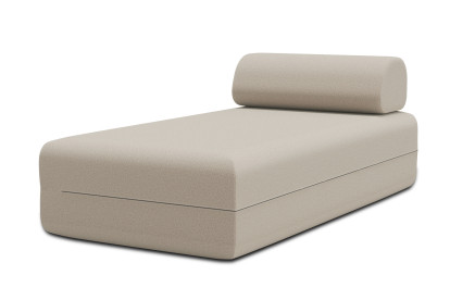 Méridienne non convertible et modulable - Tissu lisse Beige