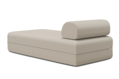 Méridienne non convertible et modulable - Tissu lisse Beige