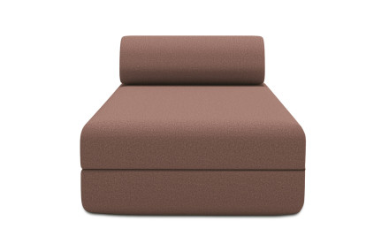 Méridienne convertible et modulable, mousse écologique et assise ferme  - Tissu lisse Terracotta