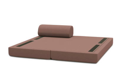 Méridienne convertible et modulable, mousse écologique et assise ferme  - Tissu lisse Terracotta