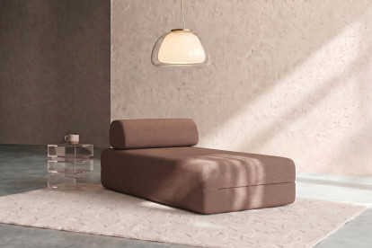 Méridienne non convertible et modulable - Tissu lisse Terracotta
