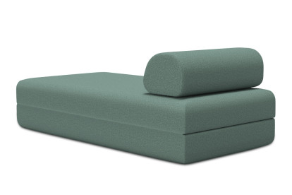 Méridienne convertible et modulable, mousse écologique et assise ferme  - Tissu lisse Vert