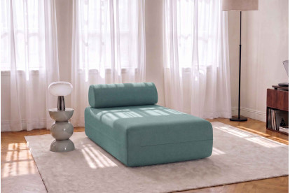 Méridienne non convertible et modulable - Tissu lisse Vert