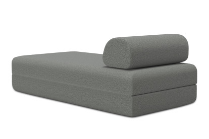 Méridienne convertible et modulable, mousse écologique et assise ferme  - Tissu lisse Gris