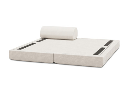 Méridienne convertible et modulable, mousse écologique et assise ferme  - Velours côtelé Blanc