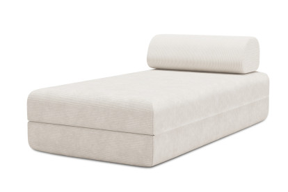 Méridienne convertible et modulable, mousse écologique et assise ferme  - Velours côtelé Blanc