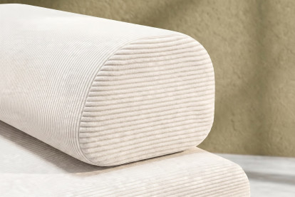 Méridienne convertible et modulable, mousse écologique et assise ferme  - Velours côtelé Blanc