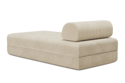 Méridienne convertible et modulable, mousse écologique et assise ferme  - Velours côtelé Beige
