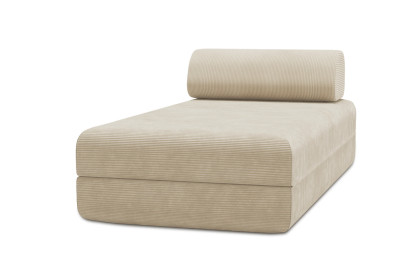 Méridienne convertible et modulable, mousse écologique et assise ferme  - Velours côtelé Beige