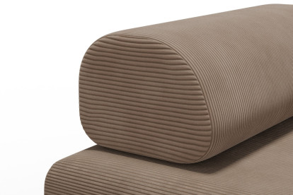 Méridienne convertible et modulable, mousse écologique et assise ferme  - Velours côtelé Taupe