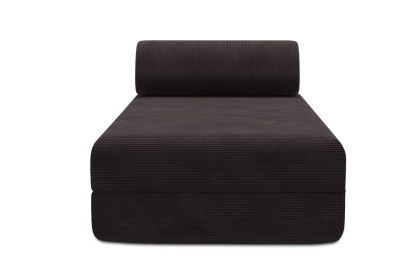 Méridienne convertible et modulable, mousse écologique et assise ferme  - Velours côtelé Marron