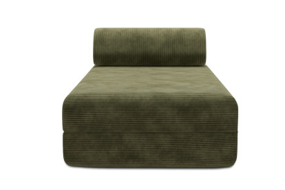 Méridienne convertible et modulable, mousse écologique et assise ferme  - Velours côtelé Vert