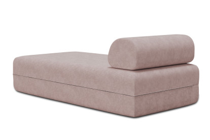 Méridienne non convertible et modulable - Velours côtelé Rose pâle