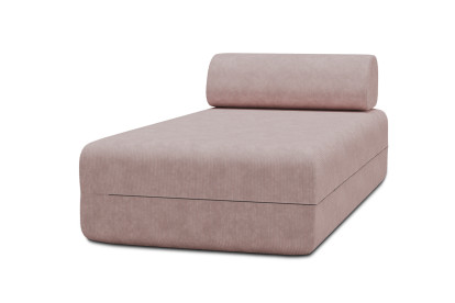 Méridienne non convertible et modulable - Velours côtelé Rose pâle