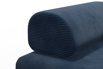 Méridienne convertible et modulable, mousse écologique et assise ferme  - Velours côtelé Bleu