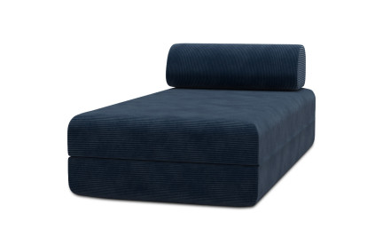 Méridienne convertible et modulable, mousse écologique et assise ferme  - Velours côtelé Bleu