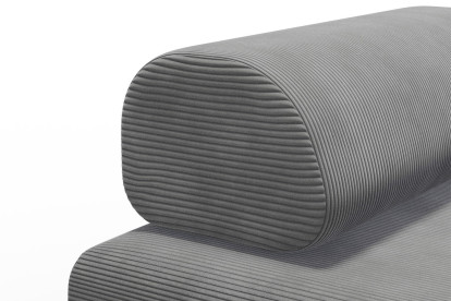 Méridienne convertible et modulable, mousse écologique et assise ferme  - Velours côtelé Gris