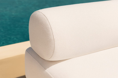 Méridienne convertible et modulable, mousse écologique et assise ferme  - Tissu extérieur Beige clair