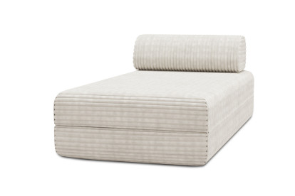 Méridienne convertible et modulable, mousse écologique et assise ferme  - Velours côtelé XL Blanc