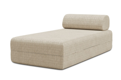 Méridienne non convertible et modulable - Velours côtelé XL Beige