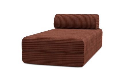 Méridienne convertible et modulable, mousse écologique et assise ferme  - Velours côtelé XL Terracotta