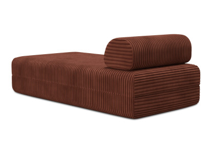 Méridienne convertible et modulable, mousse écologique et assise ferme  - Velours côtelé XL Terracotta