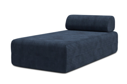 Méridienne non convertible et modulable - Velours côtelé XL Bleu