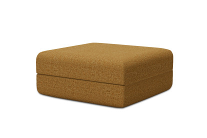 Pouf convertible et modulable, mousse écologique et assise ferme  - Tissu tweed Jaune