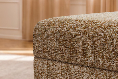 Pouf convertible et modulable, mousse écologique et assise ferme  - Tissu tweed Marron
