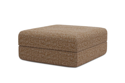 Pouf convertible et modulable, mousse écologique et assise ferme  - Tissu tweed Marron